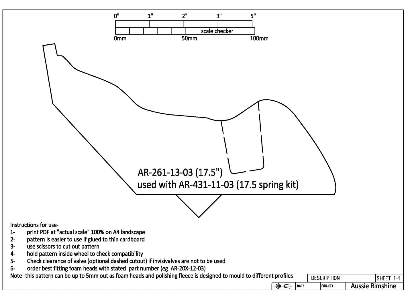 AR-261 Foam Head 17.5 x 6 inch