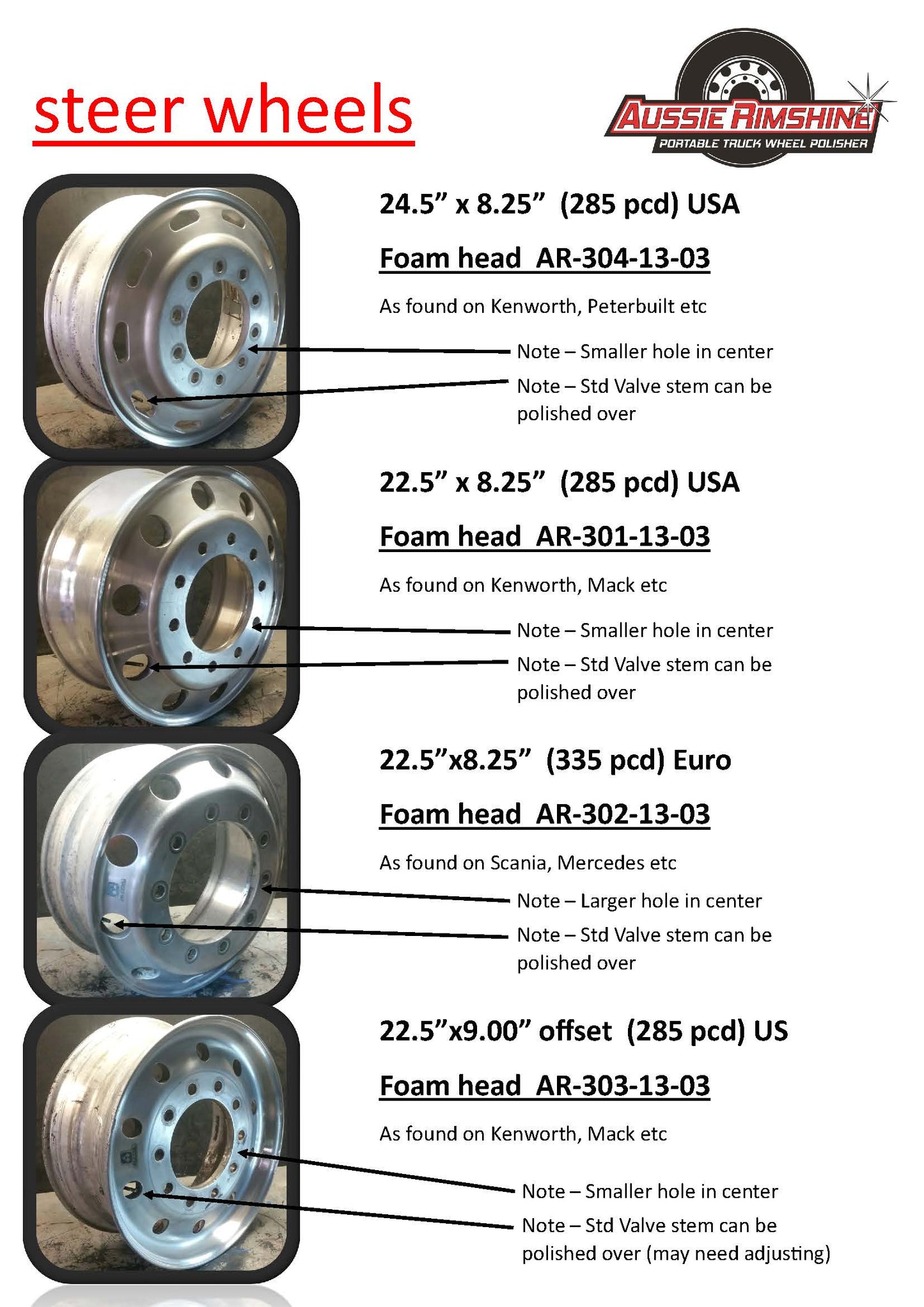 AR-303 Front Foam Heads 22.5 x 9 OFFSET US